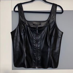 Marc New York faux leather corset top